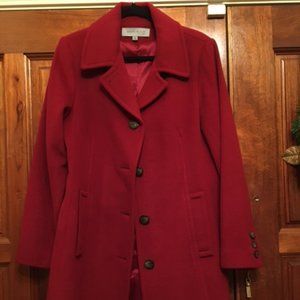 a Red winter coat